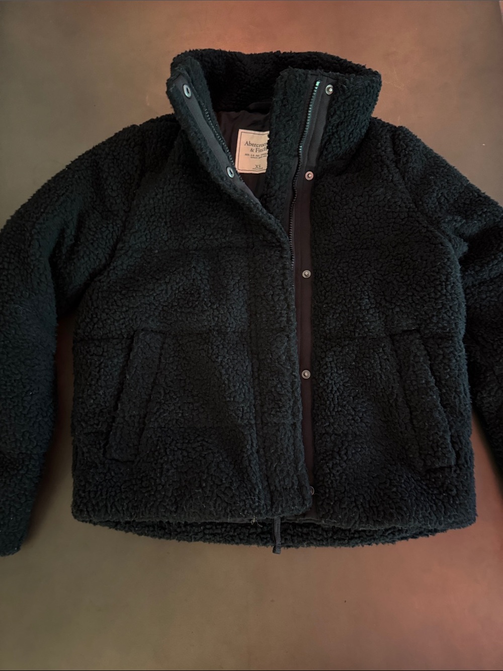 Abercrombie & Fitch Black Jacket with Cream Label